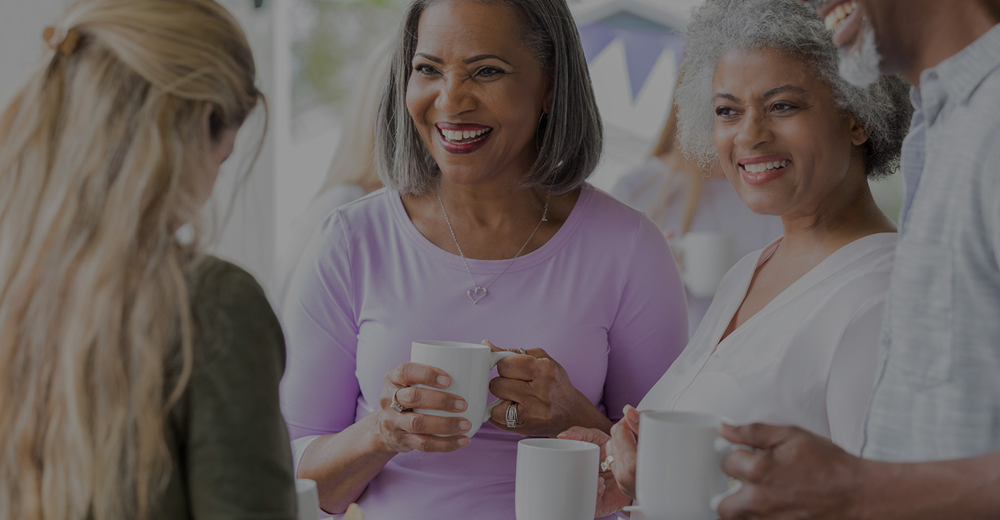 Women talking at an event supporting a diabetes foundation