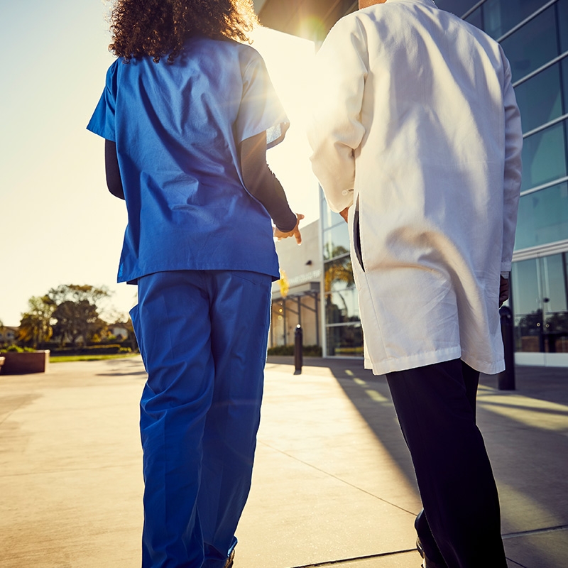 Doctors walking outside of the Florida Hospital Diabetes Institute